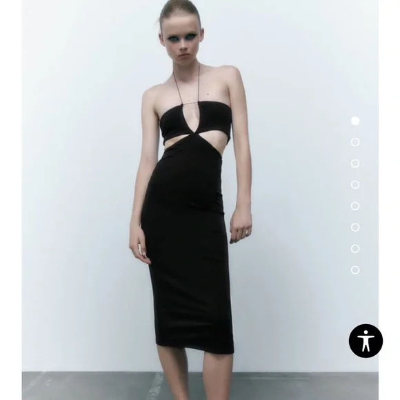 Zara | Dresses | Nwt Zara Cut Out Midi Dress Black | Poshmark